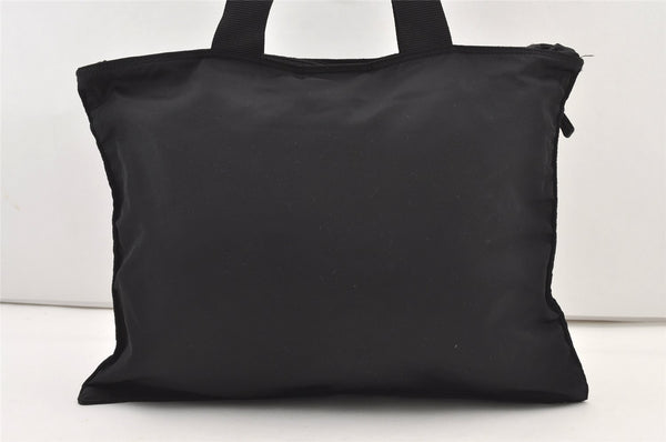 Authentic PRADA Vintage Nylon Tessuto Leather Shoulder Tote Bag Black 2926J