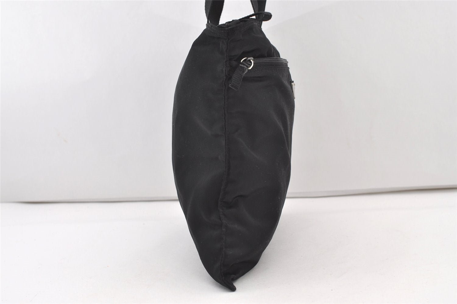 Authentic PRADA Vintage Nylon Tessuto Leather Shoulder Tote Bag Black 2926J