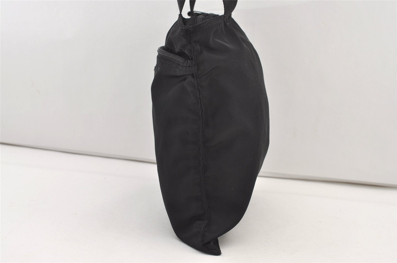 Authentic PRADA Vintage Nylon Tessuto Leather Shoulder Tote Bag Black 2926J