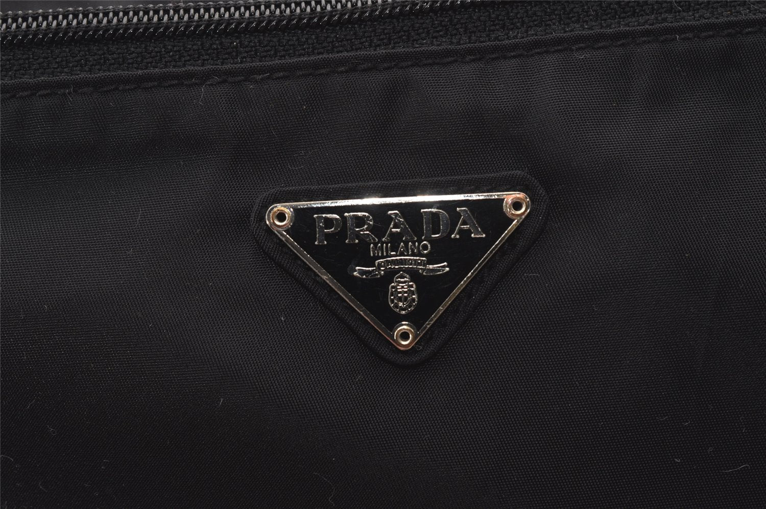 Authentic PRADA Vintage Nylon Tessuto Leather Shoulder Tote Bag Black 2926J