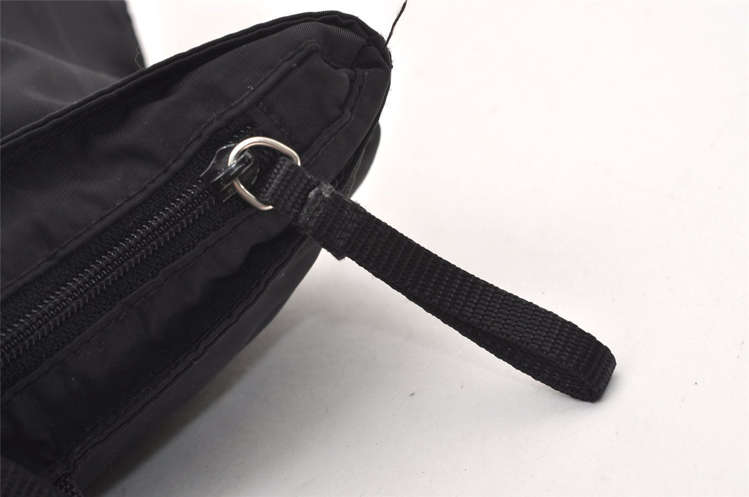 Authentic PRADA Vintage Nylon Tessuto Leather Shoulder Tote Bag Black 2926J