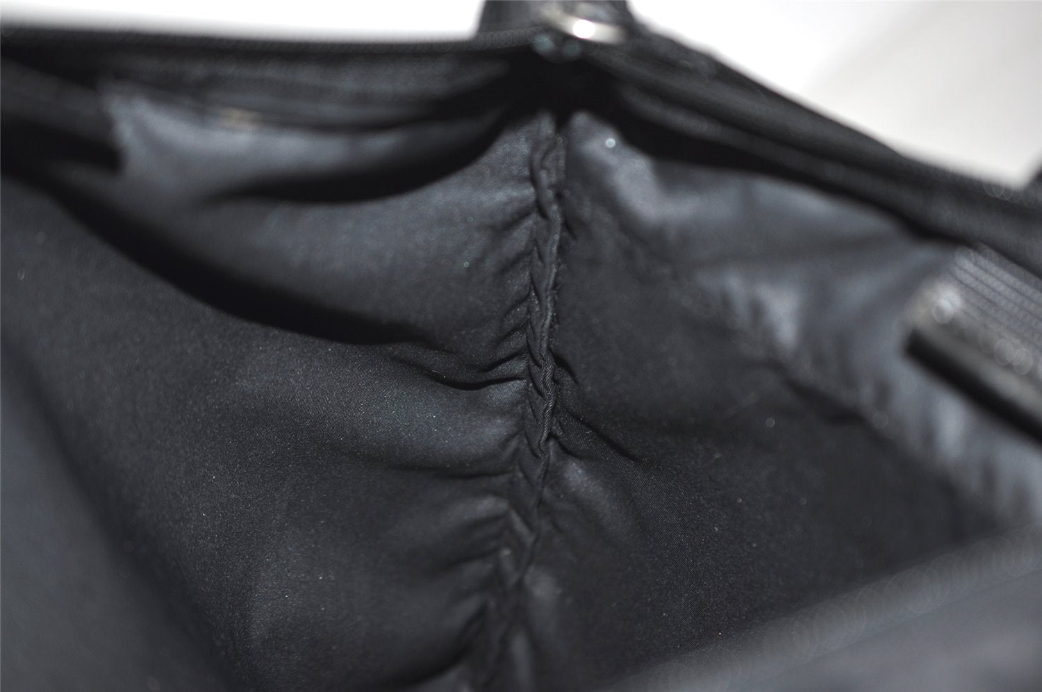 Authentic PRADA Vintage Nylon Tessuto Leather Shoulder Tote Bag Black 2926J