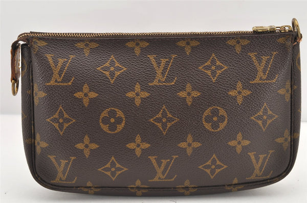 Authentic Louis Vuitton Monogram Pochette Accessoires Pouch M51980 LV 2926K