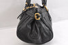 Authentic Chloe Vintage Paddington Leather Shoulder Hand Bag Black 2928M