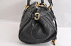 Authentic Chloe Vintage Paddington Leather Shoulder Hand Bag Black 2928M