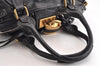Authentic Chloe Vintage Paddington Leather Shoulder Hand Bag Black 2928M