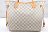 Authentic Louis Vuitton Damier Azur Neverfull MM Tote Bag N51107 LV 2929K