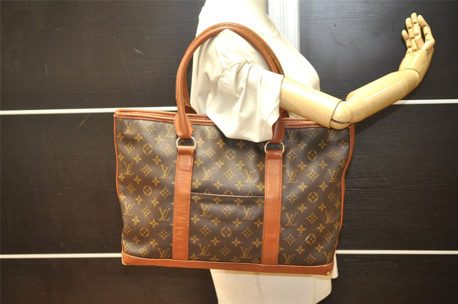 Auth Louis Vuitton Monogram Sac Weekend PM Vintage Tote Hand Bag M42425 LV 2930K