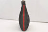 Authentic GUCCI Web Sherry Line Shoulder Bag Canvas Leather 01233 Black 2931J