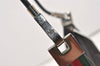 Authentic GUCCI Web Sherry Line Shoulder Bag Canvas Leather 01233 Black 2931J