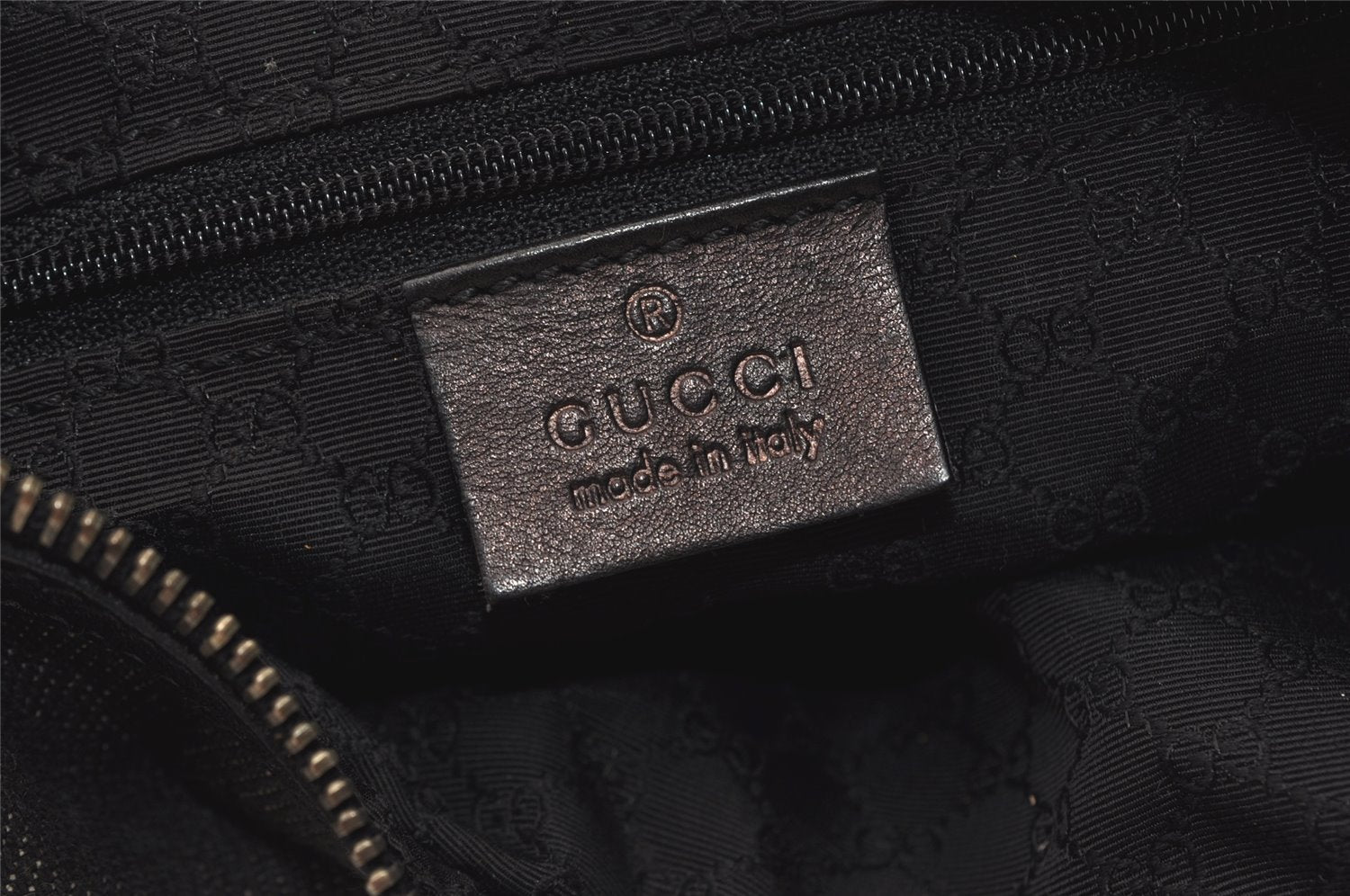 Authentic GUCCI Web Sherry Line Shoulder Bag Canvas Leather 01233 Black 2931J