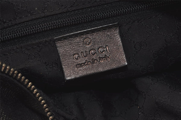 Authentic GUCCI Web Sherry Line Shoulder Bag Canvas Leather 01233 Black 2931J