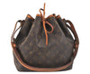 Authentic Louis Vuitton Monogram Petit Noe M42226 Shoulder Drawstring Bag 2931K