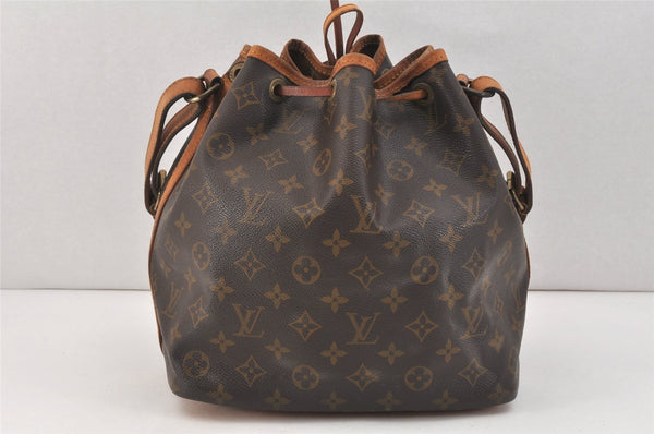 Authentic Louis Vuitton Monogram Petit Noe M42226 Shoulder Drawstring Bag 2931K