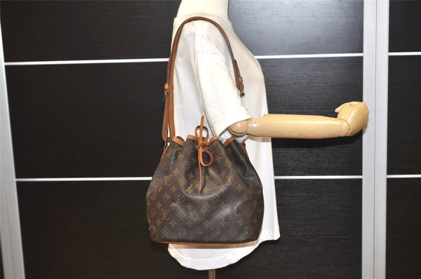 Authentic Louis Vuitton Monogram Petit Noe M42226 Shoulder Drawstring Bag 2931K