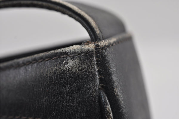 Authentic GUCCI Sherry Line Vintage Shoulder Bag Purse Leather Navy Blue 2932I