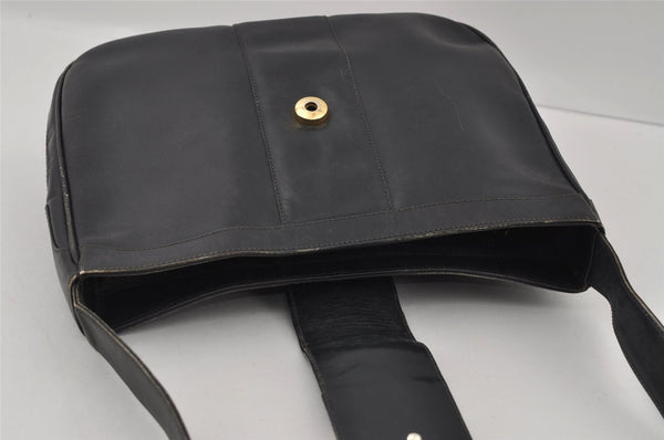 Authentic GUCCI Sherry Line Vintage Shoulder Bag Purse Leather Navy Blue 2932I