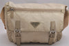 Authentic PRADA Nylon Tessuto Leather Shoulder Cross Body Bag Purse Beige 2933J