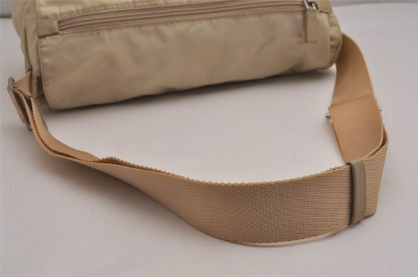 Authentic PRADA Nylon Tessuto Leather Shoulder Cross Body Bag Purse Beige 2933J