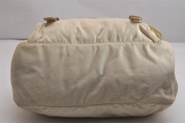 Authentic PRADA Nylon Tessuto Leather Shoulder Cross Body Bag Purse Beige 2933J