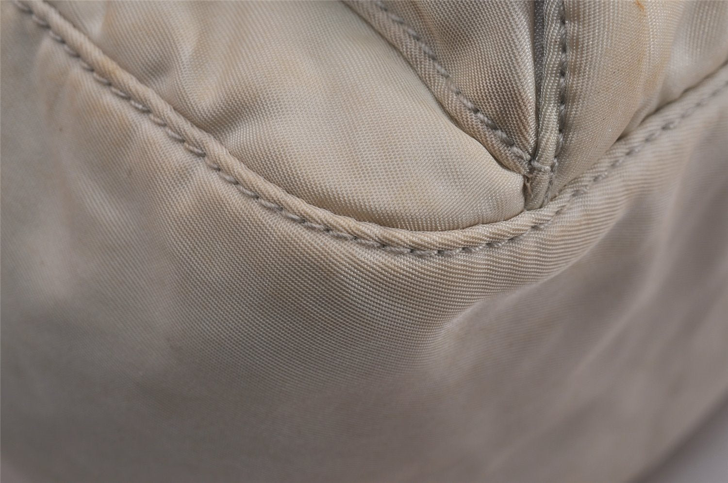 Authentic PRADA Nylon Tessuto Leather Shoulder Cross Body Bag Purse Beige 2933J