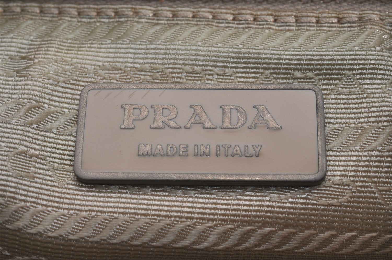 Authentic PRADA Nylon Tessuto Leather Shoulder Cross Body Bag Purse Beige 2933J