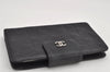 Authentic CHANEL Icon Line Calf Skin CC Bifold Long Wallet Purse Black 2934K