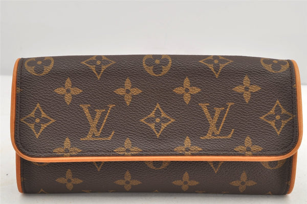 Authentic Louis Vuitton Monogram Pochette Twin PM Shoulder Bag M51854 LV 2935K