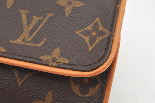 Authentic Louis Vuitton Monogram Pochette Twin PM Shoulder Bag M51854 LV 2935K