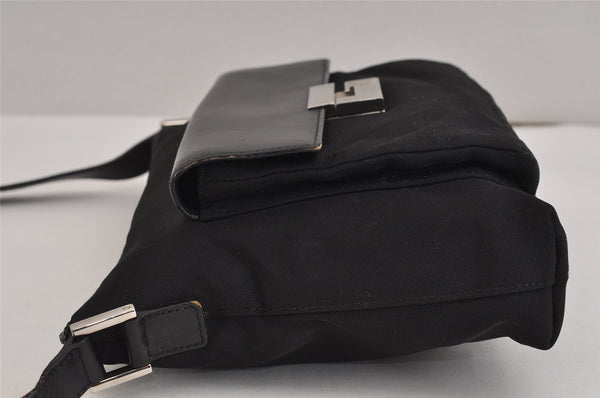 Authentic GUCCI Vintage Shoulder Bag Purse Nylon Leather Black Junk 2937J