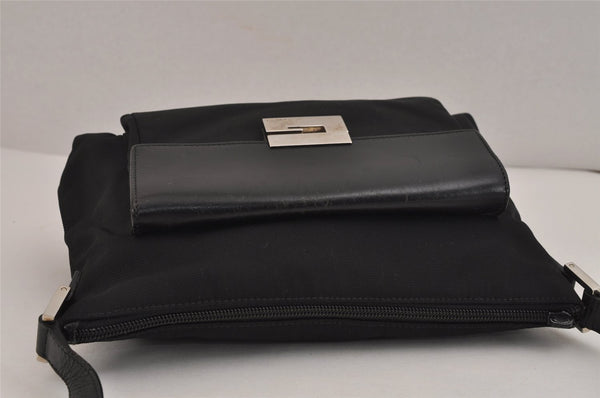 Authentic GUCCI Vintage Shoulder Bag Purse Nylon Leather Black Junk 2937J