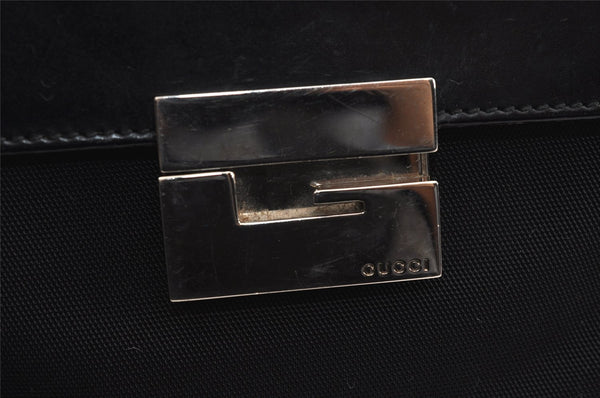 Authentic GUCCI Vintage Shoulder Bag Purse Nylon Leather Black Junk 2937J