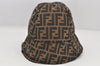Authentic FENDI Zucca Vintage Bucket Hat Cap Nylon Brown 2937K