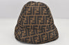 Authentic FENDI Zucca Vintage Bucket Hat Cap Nylon Brown 2937K