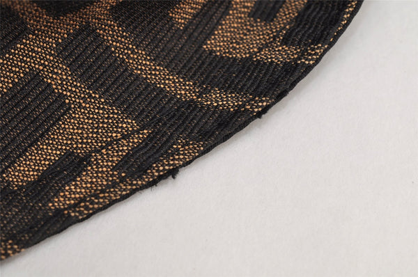 Authentic FENDI Zucca Vintage Bucket Hat Cap Nylon Brown 2937K