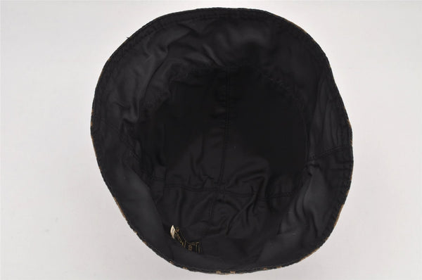 Authentic FENDI Zucca Vintage Bucket Hat Cap Nylon Brown 2937K