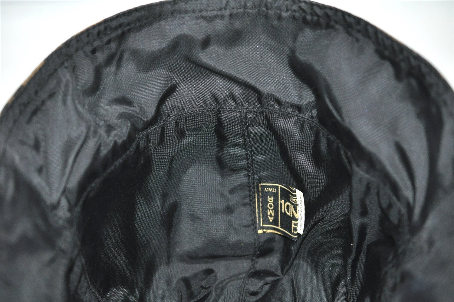 Authentic FENDI Zucca Vintage Bucket Hat Cap Nylon Brown 2937K
