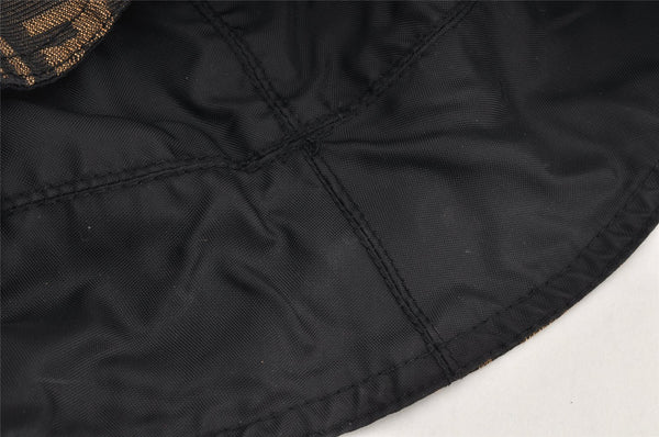 Authentic FENDI Zucca Vintage Bucket Hat Cap Nylon Brown 2937K