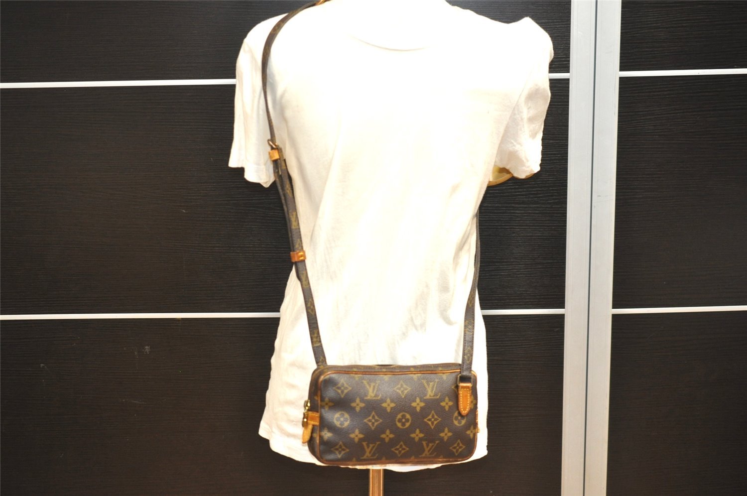 Auth Louis Vuitton Monogram Marly Bandouliere Shoulder Cross Bag M51828 LV 2938I