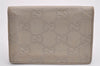 Authentic GUCCI New Britt Guccissima Card Case GG Leather 233184 White 2938J