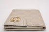 Authentic GUCCI New Britt Guccissima Card Case GG Leather 233184 White 2938J