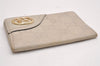Authentic GUCCI New Britt Guccissima Card Case GG Leather 233184 White 2938J