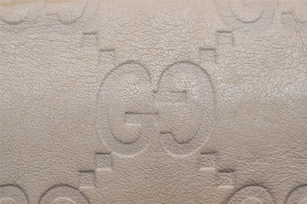 Authentic GUCCI New Britt Guccissima Card Case GG Leather 233184 White 2938J