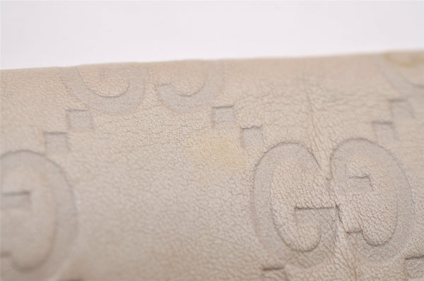 Authentic GUCCI New Britt Guccissima Card Case GG Leather 233184 White 2938J