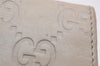 Authentic GUCCI New Britt Guccissima Card Case GG Leather 233184 White 2938J