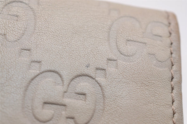 Authentic GUCCI New Britt Guccissima Card Case GG Leather 233184 White 2938J