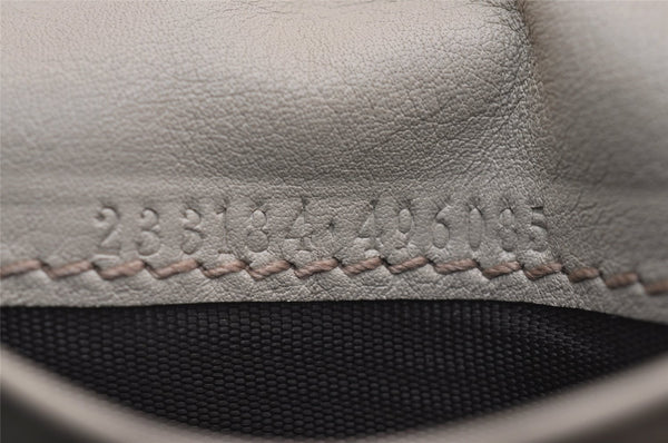 Authentic GUCCI New Britt Guccissima Card Case GG Leather 233184 White 2938J