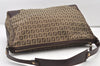 Authentic FENDI Zucchino Vintage Shoulder Hand Bag Canvas Leather Brown 2939J