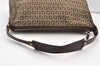 Authentic FENDI Zucchino Vintage Shoulder Hand Bag Canvas Leather Brown 2939J