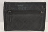Authentic CHANEL Calf Skin Bicolore Vintage Coin Card Case Purse Black CC 2939K